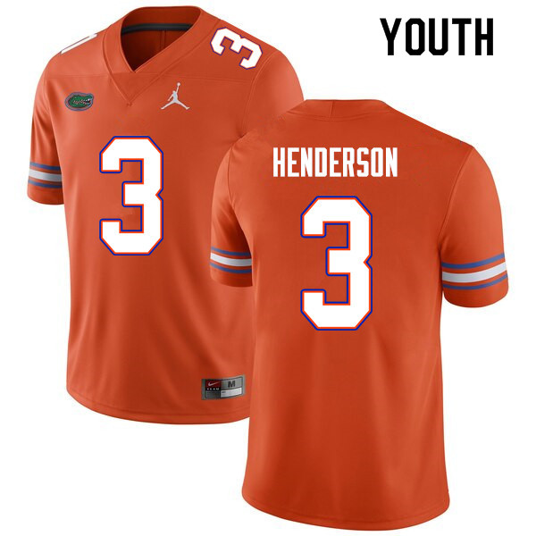 Youth #3 Xzavier Henderson Florida Gators College Football Jerseys Sale-Orange